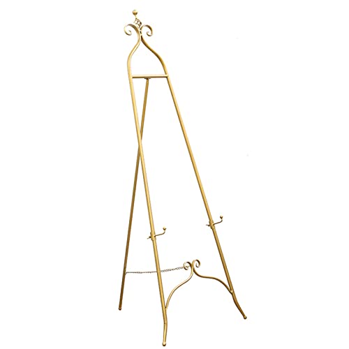 Staffelei zum Malen und Skizzieren, A-Rahmen-Staffelei zum Stehen, tragbare und verstellbare Kunststaffelei (Gold, 55 x 150 cm) von Tumblre