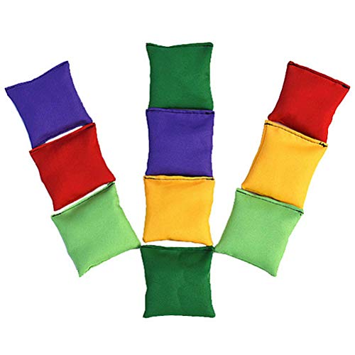 Tumnea Bohnensäckchen Set, Nylon Sitzsäcke Werfen, Bohnensäckchen mit Tragetasche, Toss Game Sitzsack, Wurfspiel für Kinder Sportausbildung (10 Stück) von Tumnea