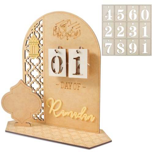 Eid Mubarak Kalender,Ramadan Kalender aus Holz, Ramadan Dekorationen Countdown,DIY Eid Dekorationen für Ramadan Partys,Ramadan Geschenke für Kinder von Tundwhite