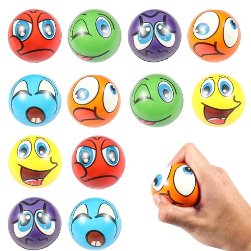 Tundwhite 12 Stück Stressbälle, Antistressball für Kinder, Wutball für Kinder, Knautschball, Anti Stress Bälle, Mitgebsel Kindergeburtstag, Gastgeschenke von Tundwhite