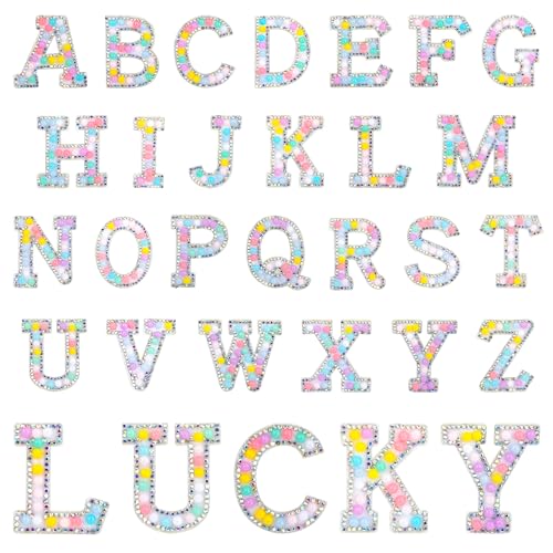 Flicken zum Aufbügeln, 26 Stück Patches zum Aufbügeln Buchstaben Alphabet A Bis Z Bügelflicken mit Perle und Glitzer Strass Iron On Patches Letters für DIY T-Shirt Jeans Kleidung Taschen Mehrfarbig Flicken zum Aufbügeln, 26 Stück Patches zum Aufbügeln Buchstaben Alphabet A Bis Z Bügelflicken mit Perle und Glitzer Strass Iron On Patches Letters für DIY T-Shirt Jeans Kleidung Taschen Mehrfarbig von Tunejoy
