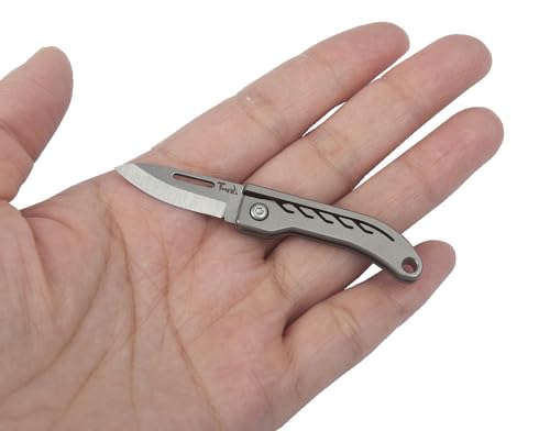 Tungyi Mini Klappmesser, EDC-Messer Small pack, 1,1 Zoll Edelstahlklinge, Titangriff, Ultra - kompakt und leicht von Tungyi