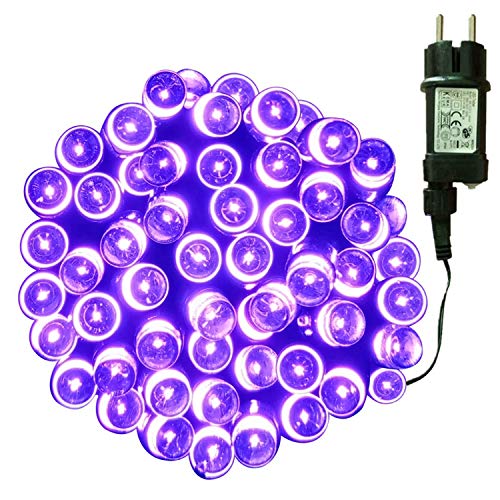 Tuokay, Innen Lichterkette mit Stecker, 13m 100 LED 8 Modi Wasserdicht Weihnachtsdeko, Dekorative Weihnachtsbeleuchtung für Balkon Terrasse Hof Garten Hochzeit Weihnachtsbaum Party Fest Deko (Lila) von Tuokay