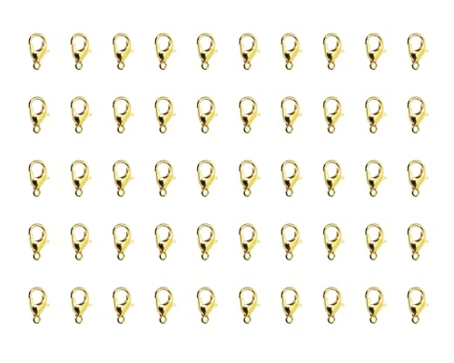 Tupalizy Karabinerverschlüsse aus Metalllegierung, 12 x 6 mm, für Armband, Halskette, Verschlusshaken für Schlüsselanhänger, Schmuckherstellung, Bastelprojekte, Taschen, Geldbörse, Charm-Zubehör, 50 von Tupalizy