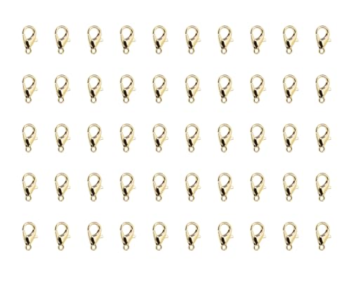 Tupalizy Karabinerverschlüsse aus Metalllegierung, 12 x 6 mm, für Armband, Halskette, Verschlusshaken für Schlüsselanhänger, Schmuckherstellung, Bastelprojekte, Taschen, Geldbörse, Charm-Zubehör, 50 von Tupalizy