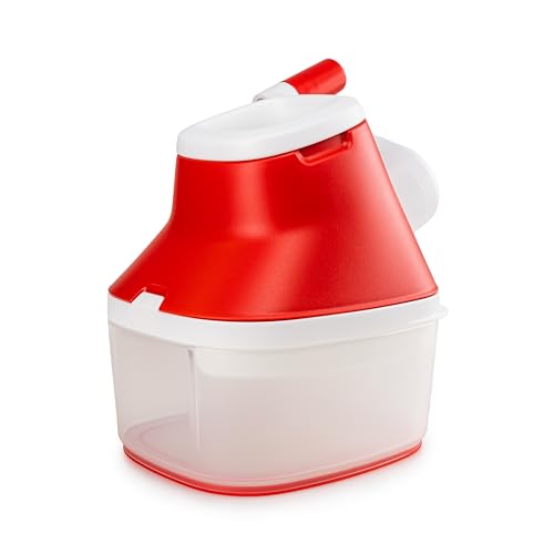 Tupperware Grate n Store Multi-Mühle Mahl-Chef neue Generation (größere Behälter) Käsereibe weiß rot Reibe Hobel Käsehobel Raspel Käseraspel Küchenwerkzeug (inkl. Kaffeelöffel) von Tupperware