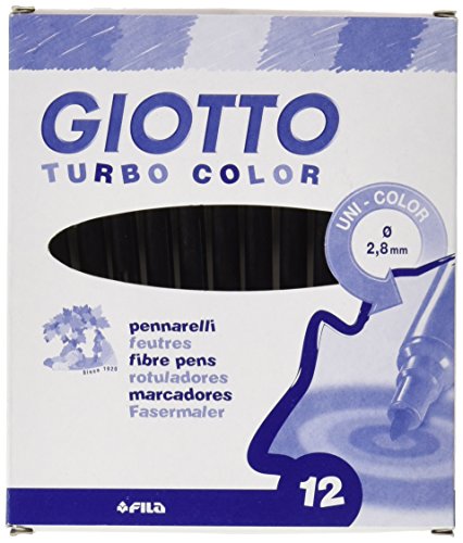 turbocolor-485 Filzstifte 12 Pack schwarz von Turbocolor