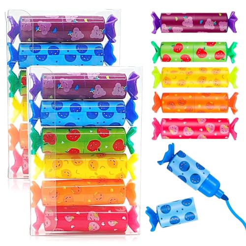 12 Stück Mini Textmarker für Kinder, Süße chüler - 6 Farben Bonbon Textliner Stifte, Lustige Textmarker, Highlighter Pen Marker Pastell, lustige Schreibwaren Highlighter Schule Mitgebsel-Füllungen von TuseRxln