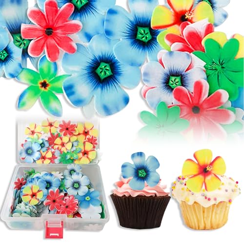 80 Stück Blumen Tortenaufsätze für Torte, Dekorationen für Die Weihua Paper Flower Party Kuchen, Geeignet für Hochzeiten, Geburtstage, Parteien von TuseRxln