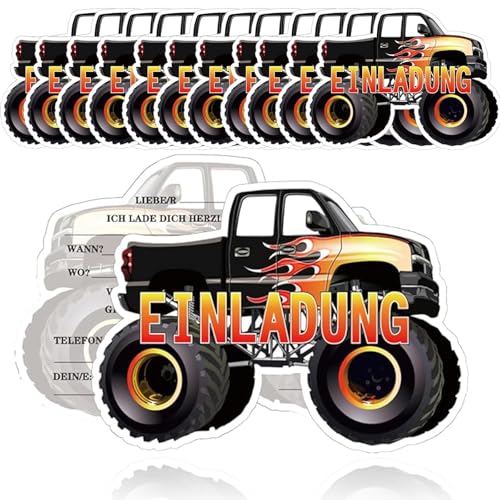 TuseRxln Einladungskarten Kindergeburtstag Junge Auto Truck, Monstertruck Einladungskarten, Kindergeburtstag Einladungskarten, Einladung Kindergeburtstag Junge für Themed Party. von TuseRxln