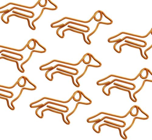 Kleine Büroklammern, Orange, lustige Büroklammern, niedliche kleine Büroklammern, Dackel-Form, verschiedene Größen, niedliche Büroklammern, Lesezeichen, Planer-Clips, Ordner und Büroklammern, 20 Stück von Tustao