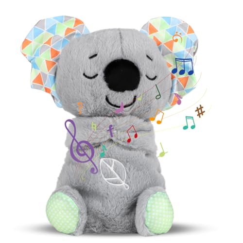 Tutamaz Schlummer-Koala, Sanfter Musik Koala Kuscheltier, Einschlafhilfe Babys mit Herzschlag Schlummer, Koala Baby Spielzeug, ab 1 Monate Baby Neugeborenen Geschenk von Tutamaz