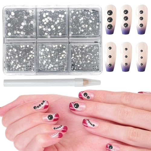 Tutamaz Strasssteine 7200pcs, Beadsland Glitzersteine, Flatback Rhinestones, Strasssteine Nägel, Nagel Steine, Nail Gems, Glitzersteine zum Basteln, Strasssteine zum kleben für DIY Kunsthandwerk von Tutamaz