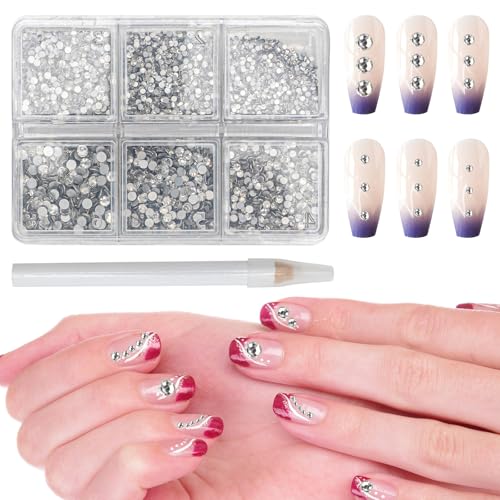 Tutamaz Strasssteine 7200pcs, Beadsland Glitzersteine, Flatback Rhinestones, Strasssteine Nägel, Nagel Steine, Nail Gems, Glitzersteine zum Basteln, Strasssteine zum kleben für DIY Kunsthandwerk von Tutamaz