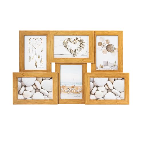 Tutee Bilderrahmen Collage Fotorahmen FüR Mehrere Bilder Fotos Mehrfach Photo Frame Collagen Fotocollage Picture，Fotorahmen 10x15 cm，6 StüCk (Dunkles Holz) von Tutee