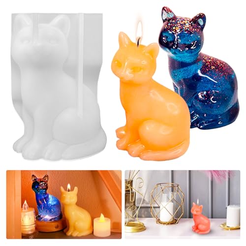 Kerzen Silikonform Gießform Katze Silikonform Katze Kerzenform Silikon Tiere Gießform Katze Kerzenform zum Gießen 3D Kätzchen Seifenform Epoxidharz Tiere Form Tiere Kerzenform Katze Harzform Gipsform von Tuxuzal