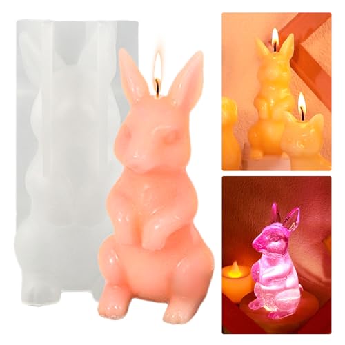 Osterhase Silikonform Gießform Kerzenform Ostern Kaninchen Silikonform, Epoxidharz Form Ostern Hase Gießform Silikon Hase Backform, Kaninchen Form zum Gießen for Kerzen Beton Gips Seife DIY Handwerk von Tuxuzal