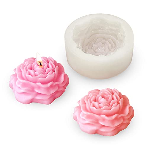 Silikon Kerzen Gießform 3D Pfingstrose Kerzen Silikonform Blumen Kerzenform Seife Form Epoxidharz Blumen Form Harz Kerzengießform Resin Silikonform für Seife Kerzen Selber Machen Kunstharz Ornamente von Tuxuzal