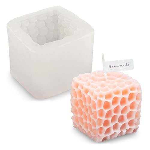 Kerzenform Bubble Silikonform Bienenwabe Bubble Kerzenform Würfel Silikon Bienenwabe Wachsform für Kerzen Gießform, DIY Bubble Kerzen Seife Resin Form Silikon Seifenformen Biene Kerzen Form von Tuxuzal