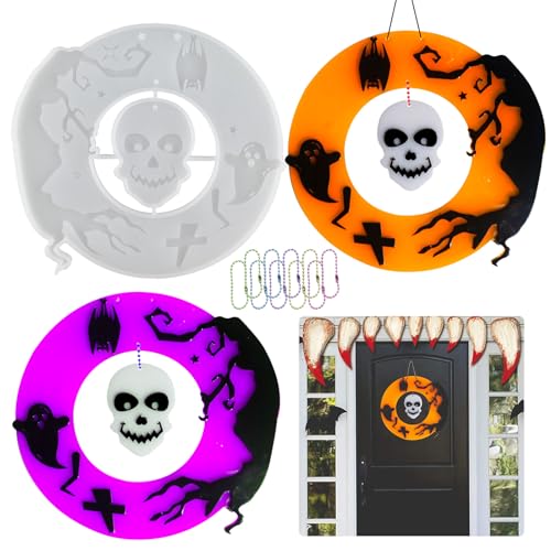 Totenkopf Silikonform Halloween Silikonform Gießform Totenkopf Epoxidharz Formen, Totenkopf Anhänger Gießform Halloween Deko, Halloween Schädel Silikonform Totenkopf Epoxidharz Hängende Ornamente von Tuxuzal