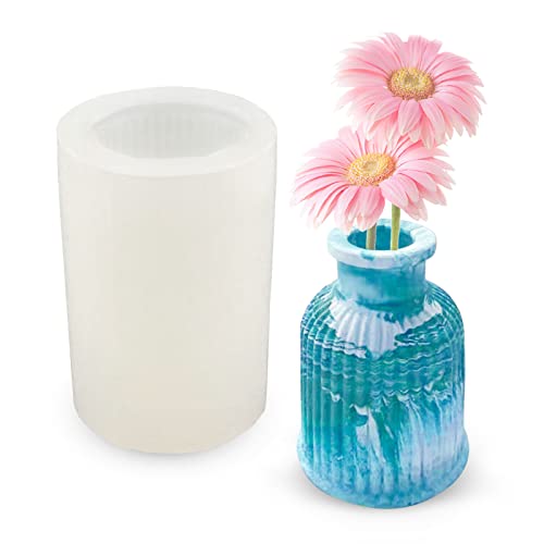 Vase Epoxidharz Silikonform DIY Vases Resin Formen, Epoxidharz Silikon Vase Formen zur Herstellung von Stifthaltern, Vasen, Kristallflaschen, Aufbewahrungsflaschen und dekorativen Ornamenten von Tuxuzal