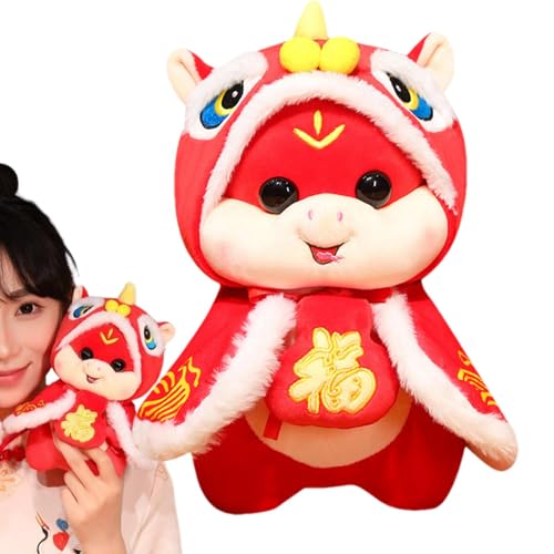 Tuxxjzm Schlangen-Plüschpuppe, Schlangen-Maskottchen-Plüschtiere | Niedliche chinesische Maskottchen-Plüschpuppe mit Schlangenfüllung - Chinesisches Neujahrs-Plüschtier, weiches Haushaltskissen für von Tuxxjzm