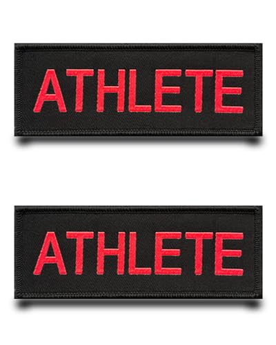 2 Stück ATHLETE Lustiger Flagge Patch klett Sportler Abzeichen Taktische Aufnäher mit Klett Militär Patch Applikation für Kleidung Rucksäcke Jacke Jeans Taschen Weste von Tuyatezhi