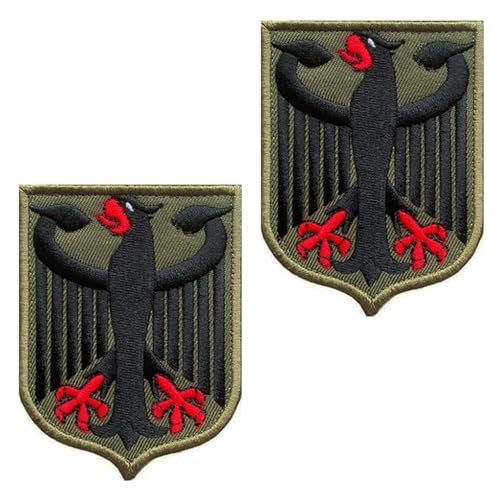 2 Stück Adler-Schild Deutsch Flagge Patch Abnehmbare Aufnäher mit Stickereiverschluss Taktisch Militär Patch Applikation für Jacke Rucksäcke Kleidung Taschen Weste von Tuyatezhi