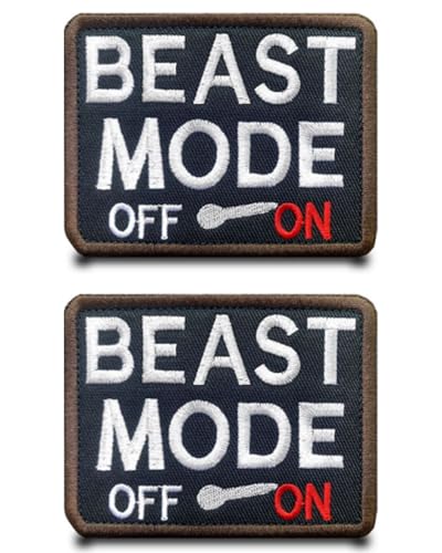 2 Stück"Beast Mode"Lustige Flagge Patch Abnehmbare Aufnäher mit Stickereiverschluss Applikation Taktisch Militär Patch für Kleidung Taschen Baseballkappe Jacke Weste Rucksäcke von Tuyatezhi