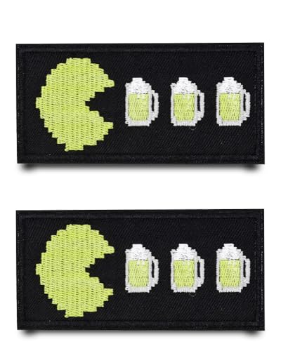 2 Stück Bier Trinkspiel Lustiger Patch Bügelbild Aufbügler Iron On Sew On Flicken Taktisch Abzeichen Militär Applikation für Weste Rucksäcke Jacke Kleidung Taschen T-Shirt Baseballkappe von Tuyatezhi