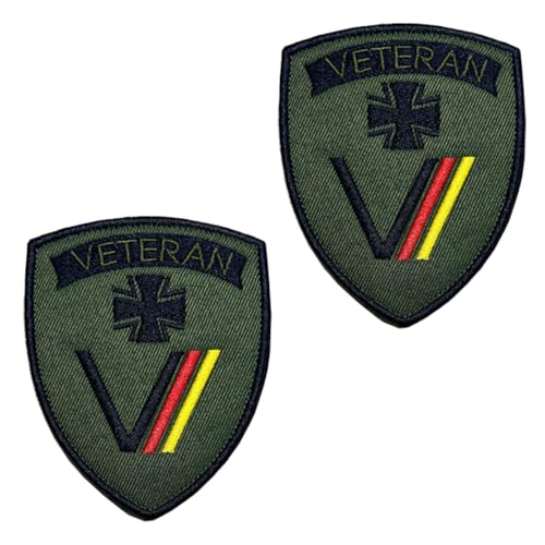 2 Stück Bundeswehr-Veteranen Flagge Patch Abnehmbare Aufnäher mit Stickereiverschluss Taktisch Militär Patch Applikation für Jacke Rucksäcke Kleidung Taschen Weste von Tuyatezhi