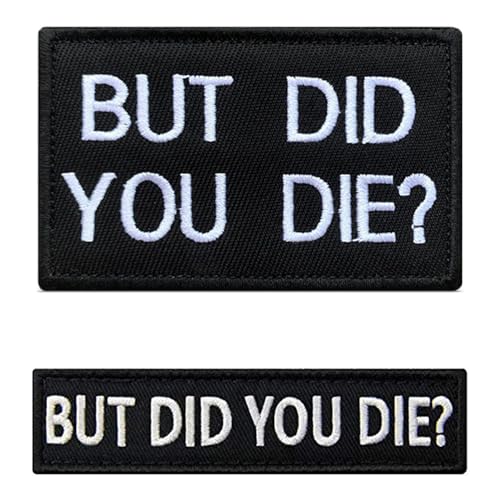 2 Stück"But Did You Die?"Lustige Flagge Patch Abnehmbare Aufnäher mit Stickereiverschluss Applikation Taktisch Militär Patch für Taschen Kleidung Abzeichen Weste Rucksäcke Jacke von Tuyatezhi