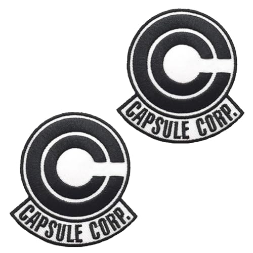 2 Stück"CAPSULE CORP"Bestickt Lustige Patch Aufnäher Abnehmbare mit Klettverschluss Applikation Taktisch Militär Patch für Baseballkappe Jacke Weste Rucksäcke Kleidung Taschen von Tuyatezhi