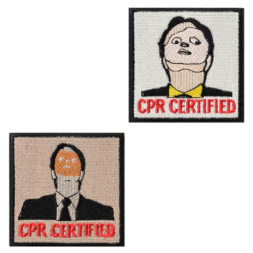 2 Stück CPR CERTIFIED Lustige Patch klett Herz-Lungen-Wiederbelebung Zertifiziert Taktisch Stickerei Abnehmbare Aufnäher mit Klettverschluss Applikation für Kleidung Jacke Rucksäcke Baseballkappe von Tuyatezhi