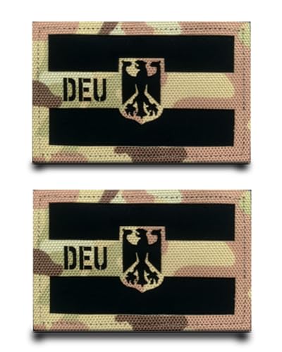 2 Stück DEU IR Infrarot Reflektierende Deutsch Flagge Patch Lustiger Gestickt Abzeichen mit Klett Taktisch Militär Patch Applikationen Für Rucksäcke Weste Jacke Jeans Kleidung Taschen von Tuyatezhi