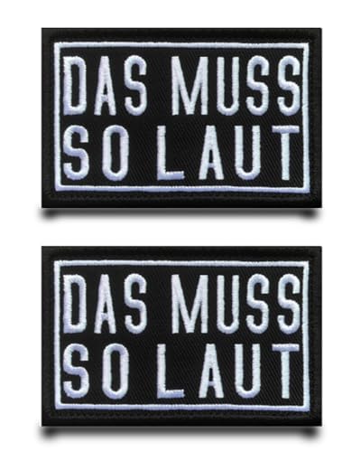 2 Stück"Das Muss SO LAUT"Biker Modern Flagge Patch Lustiger Gestickt Abzeichen mit Stickerei Taktisch Militär Patch Applikation für Rucksäcke Weste Jacke Jeans Kleidung Taschen von Tuyatezhi