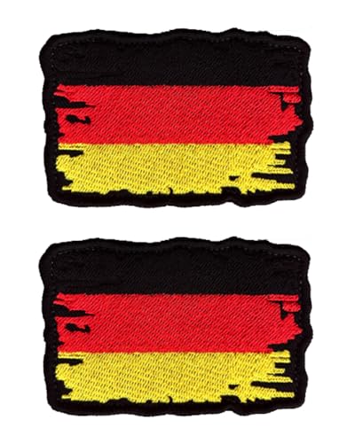 2 Stück Deutschland Retro Taktisch Patch Militär Abzeichen Aufnäher mit Klett Lustiger Flagge Patch Applikation für Rucksäcke Jacke Hundegeschirr Jeans Kleidung Taschen Weste von Tuyatezhi