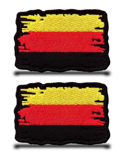 2 Stück Deutschland Retro Taktisch Patch Militär Abzeichen Aufnäher mit Klett Lustiger Flagge Patch Applikation für Rucksäcke Jacke Hundegeschirr Jeans Kleidung Taschen Weste von Tuyatezhi