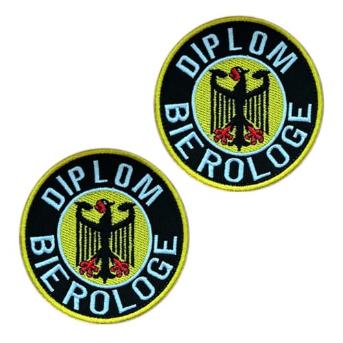 2 Stück "Diplom Bierologe " Flagge Patch Klett Abnehmbare Aufnäher mit Klettverschluss Taktisch Militär Applikation für Taschen Weste Jacke Rucksäcke Kleidung von Tuyatezhi