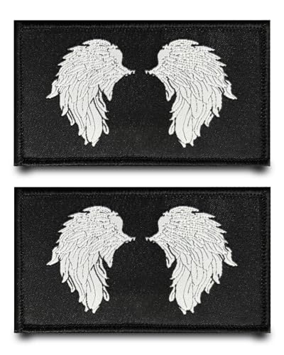 2 Stück Engelsflügel Engel Lustiger Flagge Patch Stickerei Militär Abzeichen mit Nylon Taktisch Aufnäher Applikation für Kleidung Hut Rucksäcke Jacke Taschen Weste Hundegeschirr Jeans von Tuyatezhi