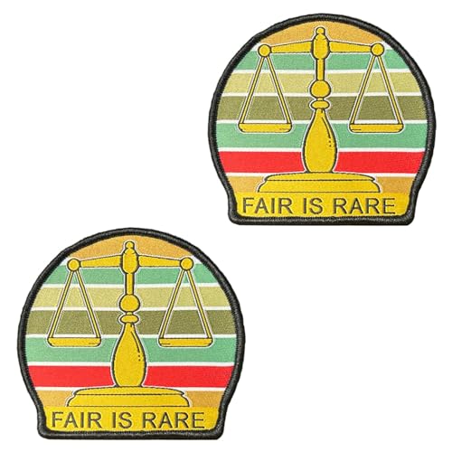 2 Stück FAIR IS RARE Lustiger Flagge Patch Stickerei Taktische Abzeichen Aufnäher mit Nylon Militär Patch Applikation für Kleidung Rucksäcke Jacke Jeans Taschen Weste von Tuyatezhi