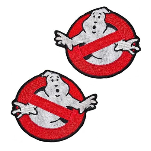 2 Stück Kompatibel mit Ghostbusters Komisch Patch Abnehmbare Stickerei Taktisch Aufnäher mit Stickereiverschluss Militär Flagge Applikation für Kleidung Taschen Weste Jacke Rucksäcke von Tuyatezhi