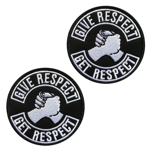 2 Stück"Give Respect to get respect"Lustig Flagge Patch Abnehmbare Aufnäher mit Klettverschluss Taktisch Militär Patch Applikation Für Jacke Rucksäcke Kleidung Taschen Weste von Tuyatezhi