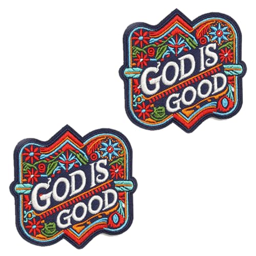 2 Stück "God is Good" lustiger Klettverschluss, taktisches besticktes Emblem, abnehmbare Militär-Applikation für Kleidung, Hüte, Jacken, Rucksäcke, Westen, Jeans, Nylonschild, Kostüm von Tuyatezhi