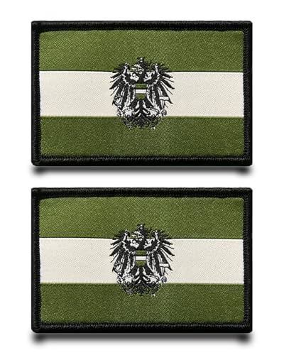 2 Stück Grün Österreich Lustige Patch Abnehmbare Aufnäher mit Nylon Taktische Flagge Patch Applikation für Baseballkappe Taschen Jacke Rucksäcke Draussen Weste Kleidung von Tuyatezhi