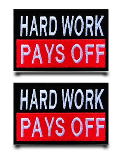 2 Stück"HARD WORK PAYS OFF"Flagge Patch Stickerei Taktische Militär Patch Aufnäher mit Stickereiverschluss Airsoft Patch für Jacke Taschen Abzeichen Rucksäcke Taktische Kleidung Stickereibänder von Tuyatezhi