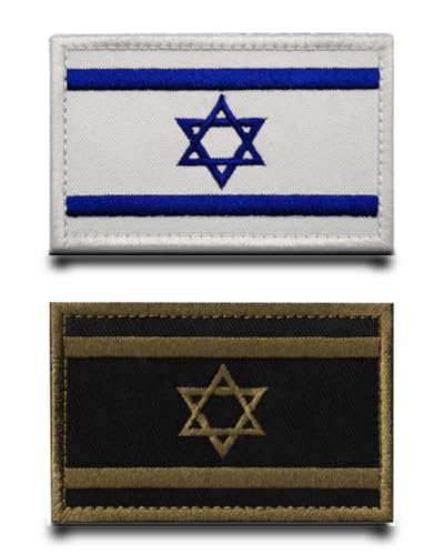 2 Stück Israelisch Braun Blau Flagge-Patch Stickerei Taktische Militär Israel Patch,Aufnäher mit Nylon Airsoft Patch für Rucksäcke Taktische Kleidung Taschen Abzeichen Stickereibänder Jacke von Tuyatezhi