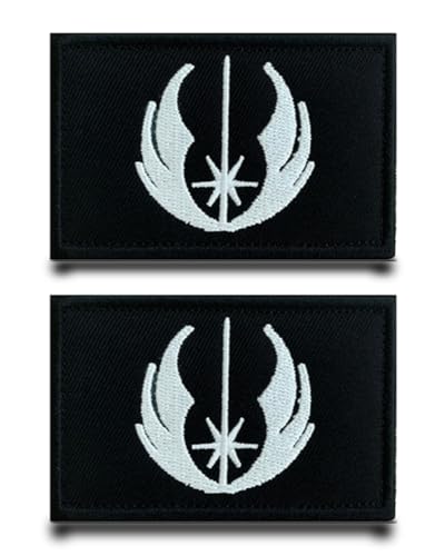 2 Stück Jedi Orden Ritter Symbol Flagge Patch Abnehmbare Aufnäher mit Stickereiverschluss Taktisch Militär Patch Applikation für Rucksäcke Jacke Taschen Weste Kleidung von Tuyatezhi