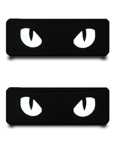 2 Stück Lustig Katzen Augen Reflektiert Flagge Patch Klett Taktische Militär Patch,Aufnäher mit Klettverschluss Applikationen für Kleidung Jacke Klettbänder Rucksäcke Taktische von Tuyatezhi