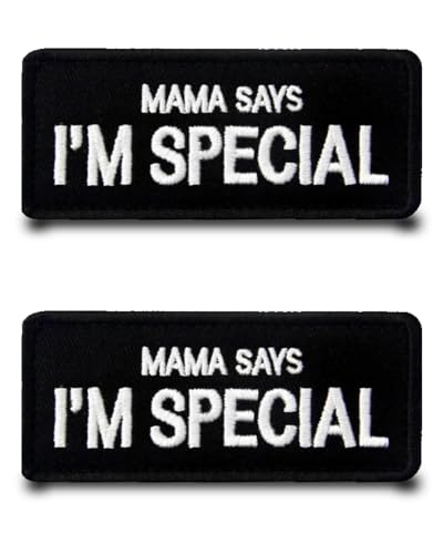 2 Stück"Mama Says I'M Special"Lustig Flagge Patch Gestickt Abzeichen Aufnäher mit Stickerei Taktisch Militär Patch Applikation für Kleidung Taschen Weste Jacke Rucksäcke von Tuyatezhi